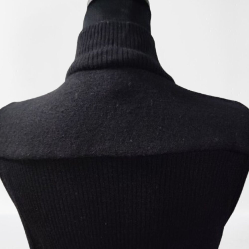 Jones New York Black Sweater Vest Women's US Medium Zipper Front Pockets - Picture 3 of 11
